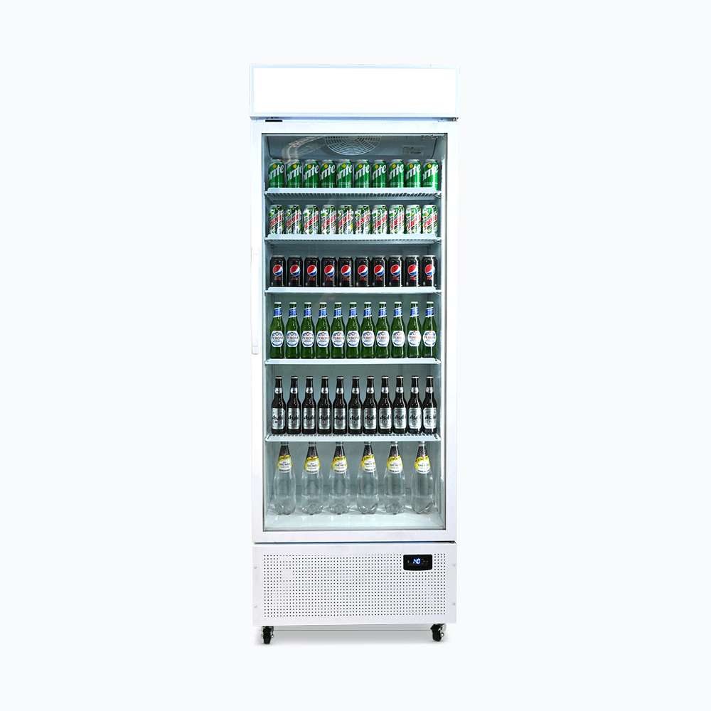 Bromic 690L Upright Commercial Display Refrigerator with LED Lightbox Glass Door - White | Perfect for Supermarkets, Convenience Stores & Restaurant Cold Storage