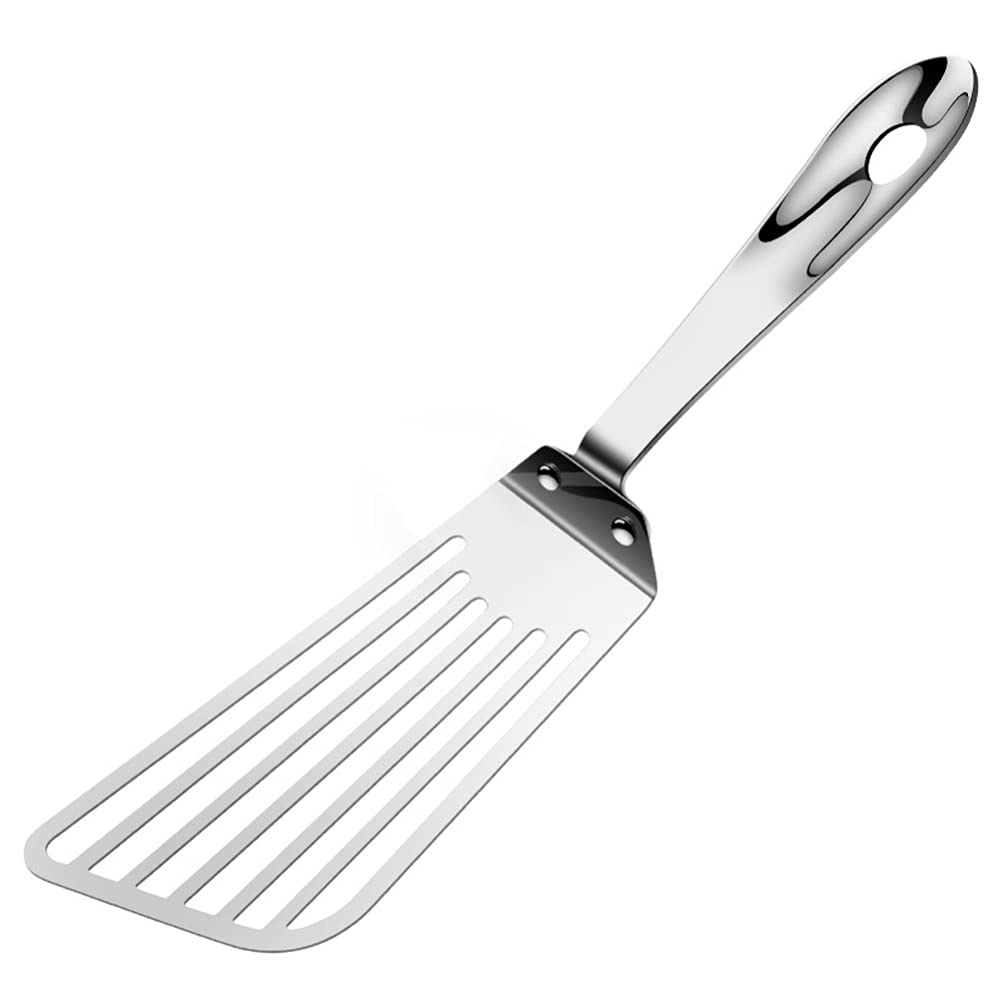 DOITOOL Stainless Steel Grill Spatula - Nonstick BBQ Turner, Silicone Fish Flipper & Cheese Scraper - Perfect for Outdoor Grilling, Kitchen Cooking & Camping Accessories