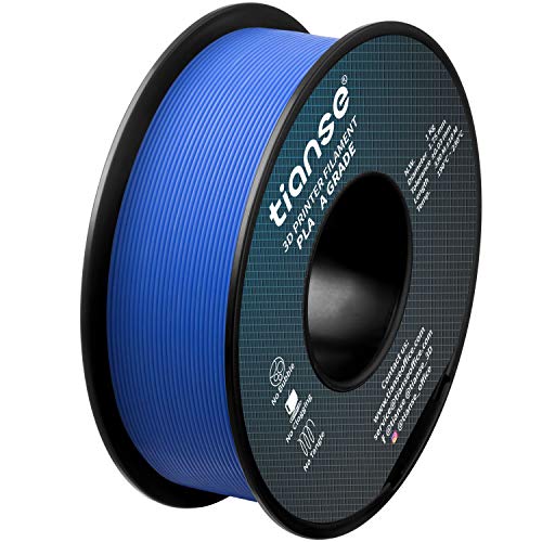 TIANSE PLA 3D Printer Filament - 1.75mm Diameter with ±0.03mm Precision - 2.2lb (1kg) Spool - Vibrant Blue Filament for Smooth 3D Printing | Ideal for DIY Projects, Prototyping & Creative Modeling