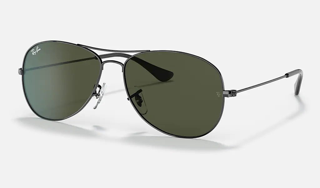 Ray Ban COCKPIT RB3362 004 56mm Gunmetal/Gray Green Polarized Sunglasses for Men - Classic Aviator Style for Driving, Travel & Outdoor Activities