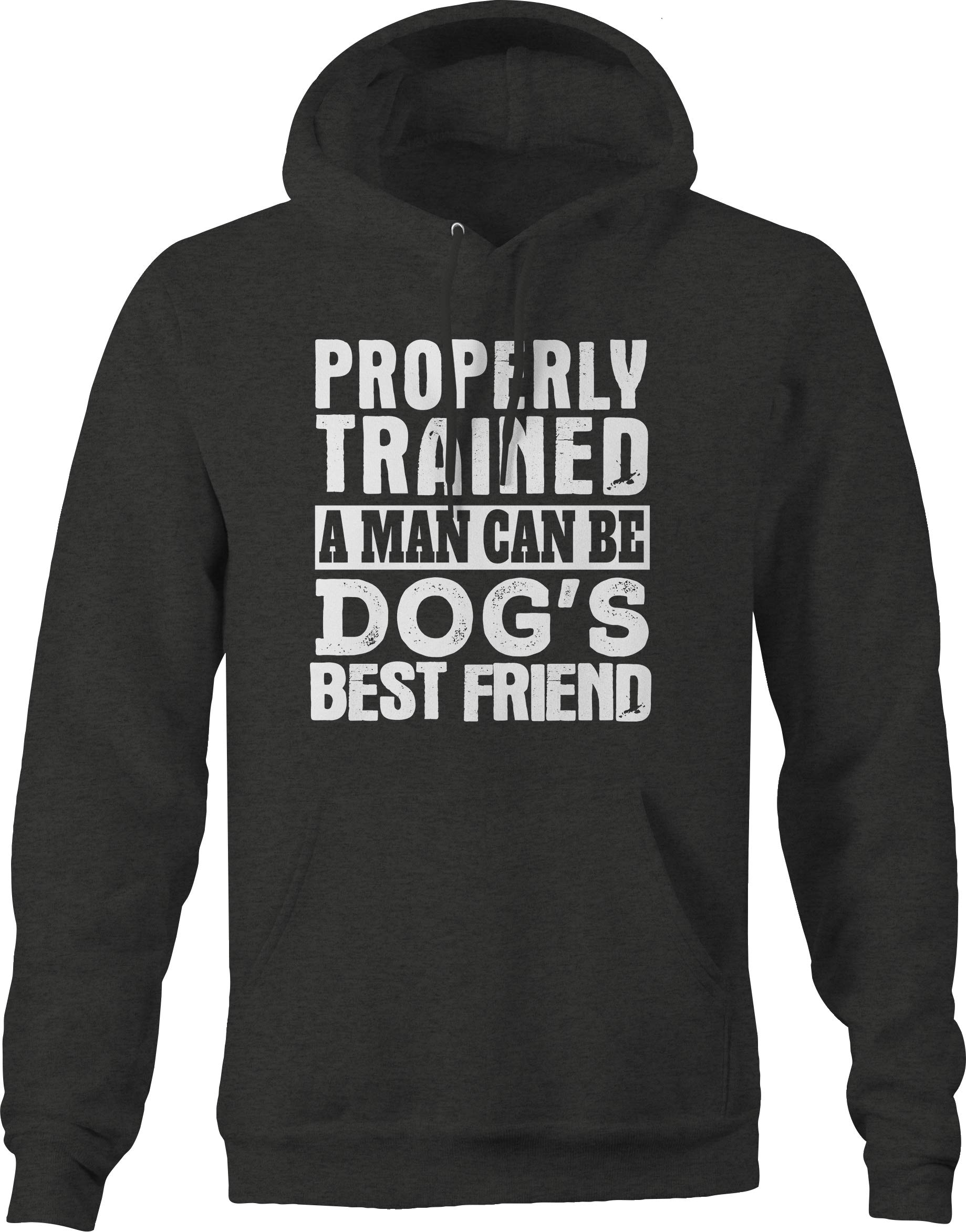 VIL Properly Trained Men's Dog Lover Hoodie - Gray, Comfortable & Stylish for Outdoor Adventures & Casual Wear