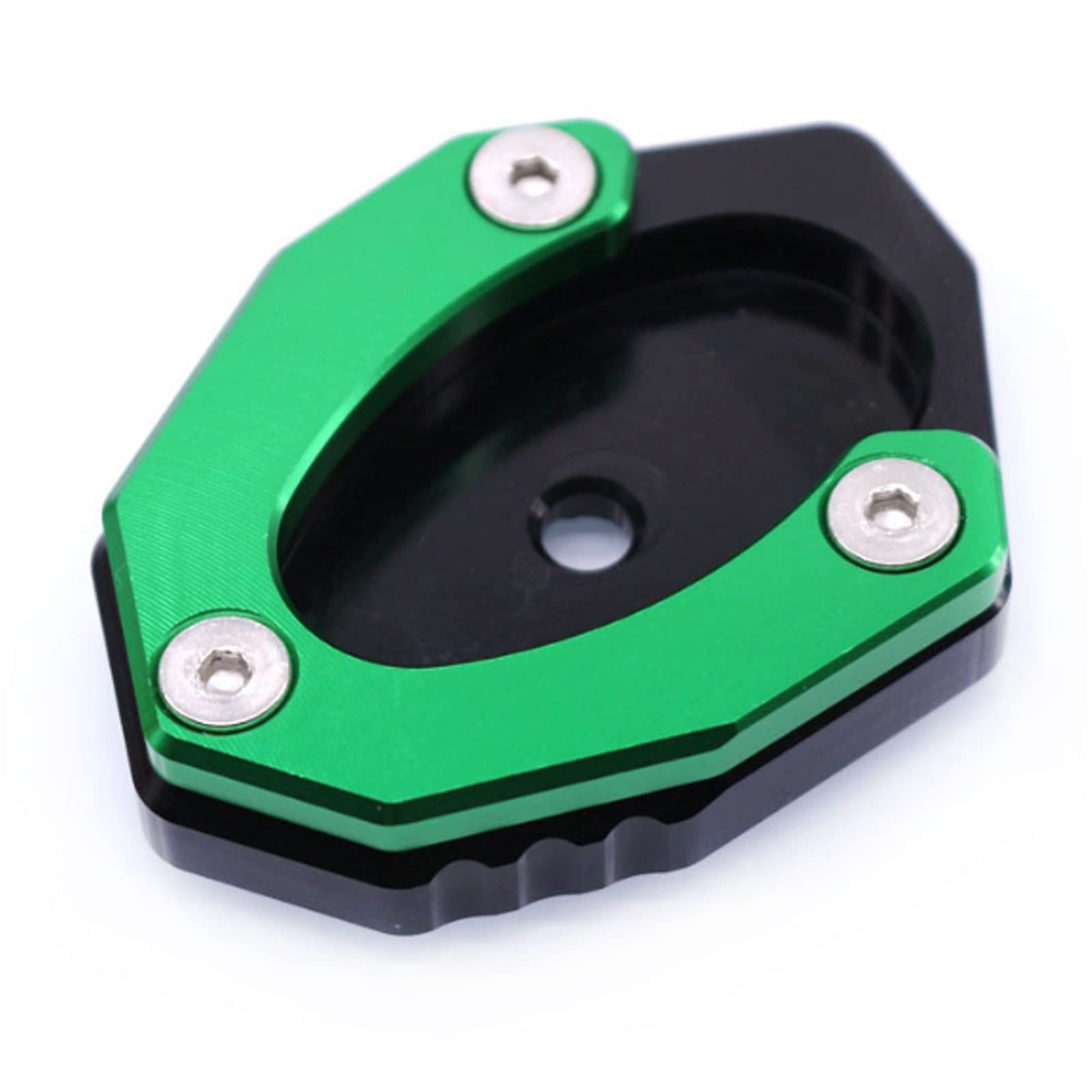 Durable Motorcycle Kickstand Pad Support Extension - Enlarged Foot Pad for Kawasaki Ninja Z650 Z900 Z1000 ZX6R ZX10R - Side Stand Plate Pad (Green) - Prevent Sinking on Soft Ground, Perfect for Parking on Grass, Sand or Hot Pavement