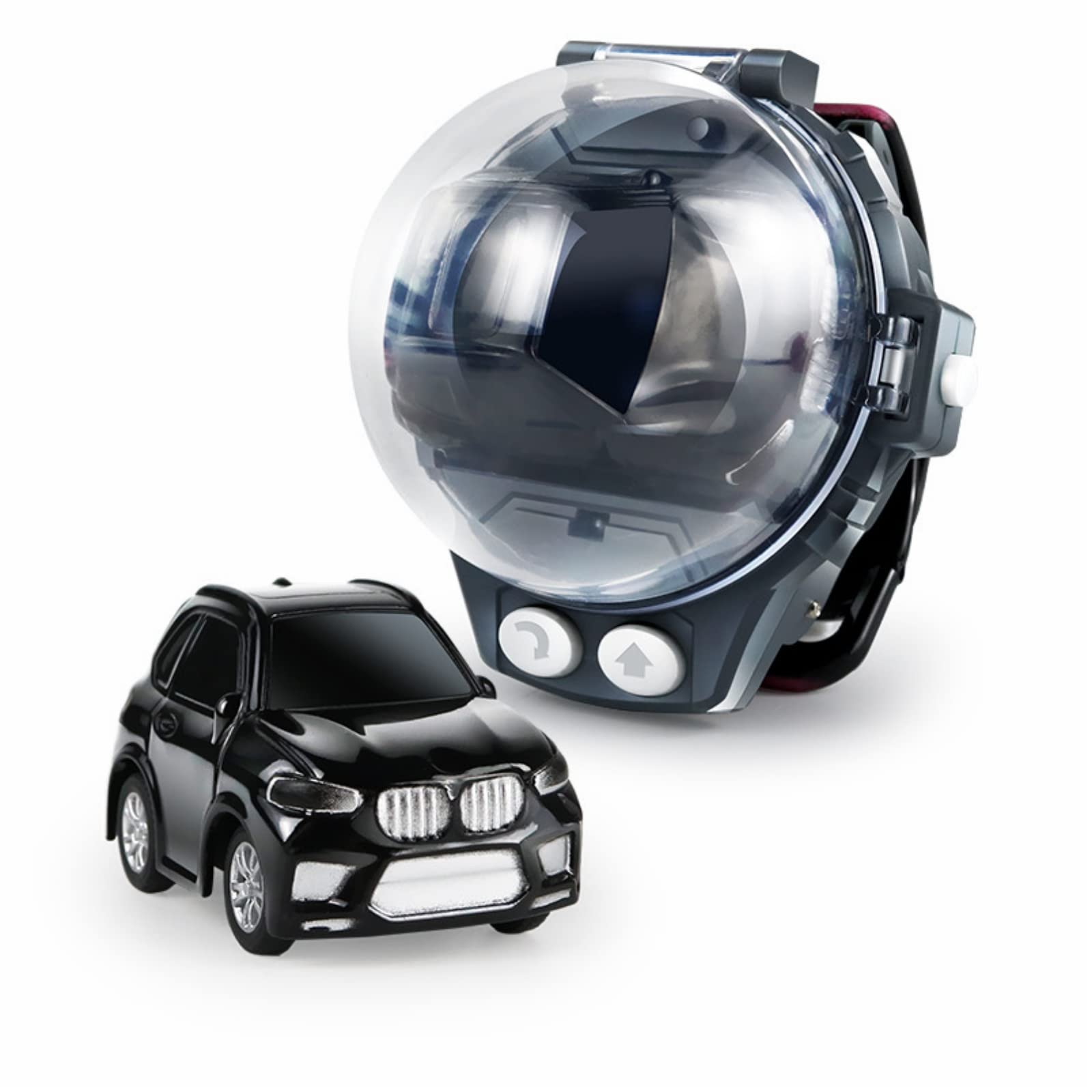 2022 New Mini Remote Control Car Watch Toy - 2.4GHz USB Rechargeable Wrist Racing Car, TikTok Viral RC Toy Car for Kids, Birthday Gift for Boys & Girls (Black) - Perfect for Indoor Play, Parties, and STEM Learning