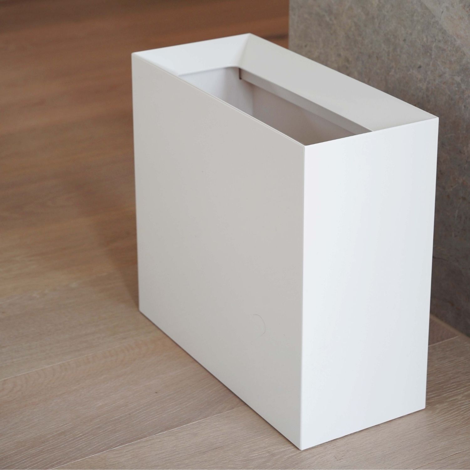 YAMAZAKI White Tower Rectangular Trash Can - Modern Kitchen & Office Waste Bin for Home & Workspace Organization
