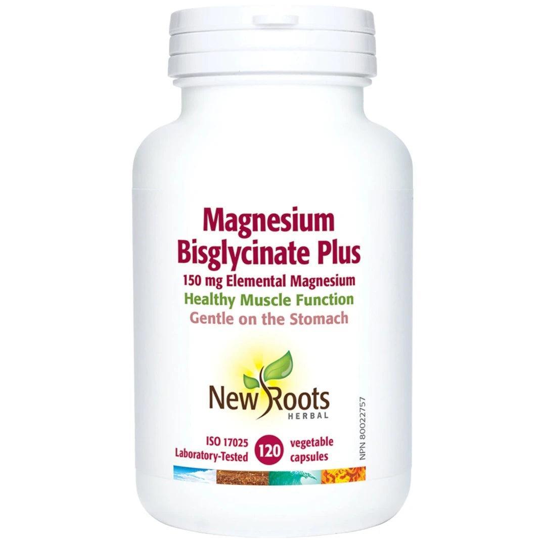 New Roots Magnesium Bisglycinate 120 Veggie Caps - High Absorption Magnesium Supplement for Stress Relief, Muscle Relaxation & Better Sleep - Supports Heart Health & Bone Strength - Vegan, Non-GMO, Gluten-Free