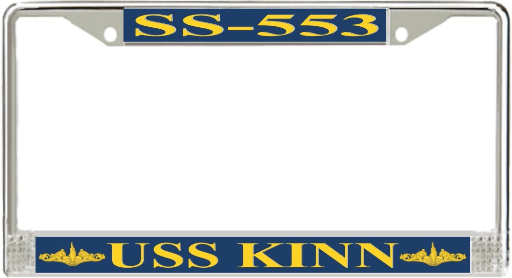 MilitaryBest USS Kinn SS-553 Officer License Plate Frame - Premium Metal Car License Plate Holder for Navy Veterans & Military Enthusiasts - Perfect for Cars, Trucks & Motorcycles to Show Military Pride