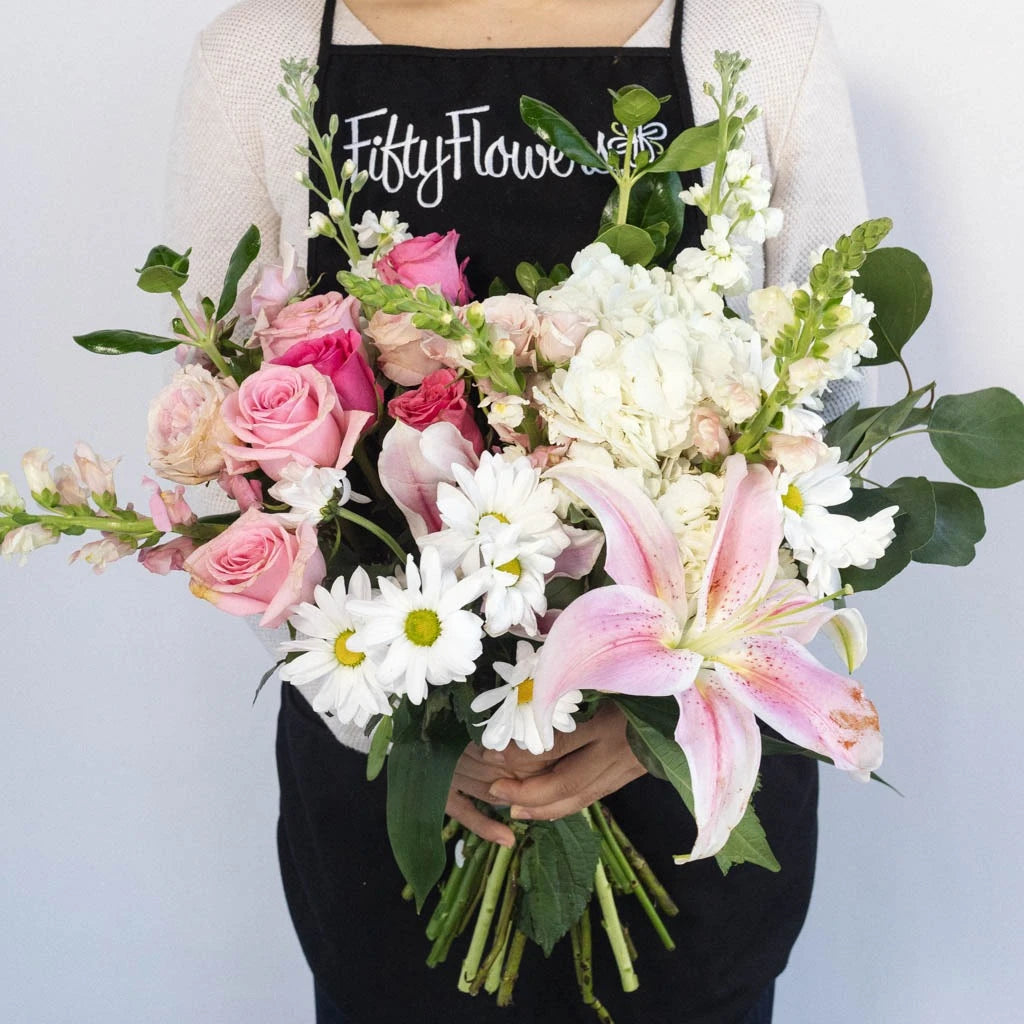 Blush Bulk DIY Flower Kit - 50PCS Artificial Flowers for Home Decor, Wedding, Party, and Craft Projects | Perfect for Centerpieces, Bouquets, and Floral Arrangements