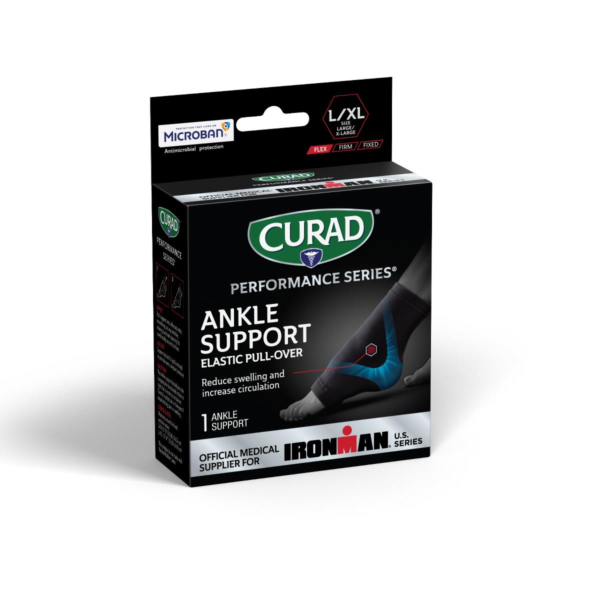 CURAD Performance Series IRONMAN Elastic Ankle Supports - Breathable & Adjustable for Running, Basketball & Injury Recovery - Best for Athletes & Active Lifestyles