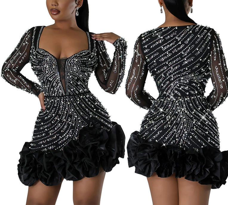 Sparkly Rhinestone Shorts for Women - Elegant Party Shorts for Night Out, Club, and Special Occasions