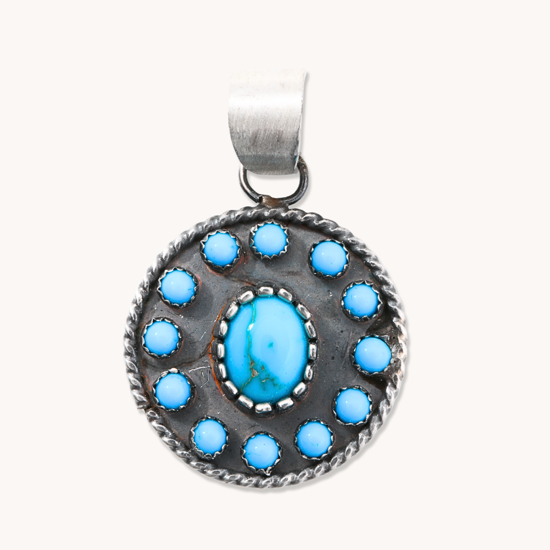 Natural Turquoise Cluster Pendant Necklace - Handmade Boho Jewelry for Women - Perfect for Festivals, Weddings & Everyday Boho Style