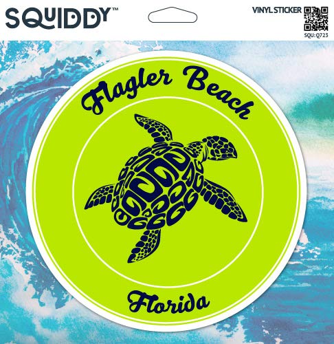 Squiddy Flagler Beach Florida Turtle Beach Vinyl Sticker Decal - 2.5