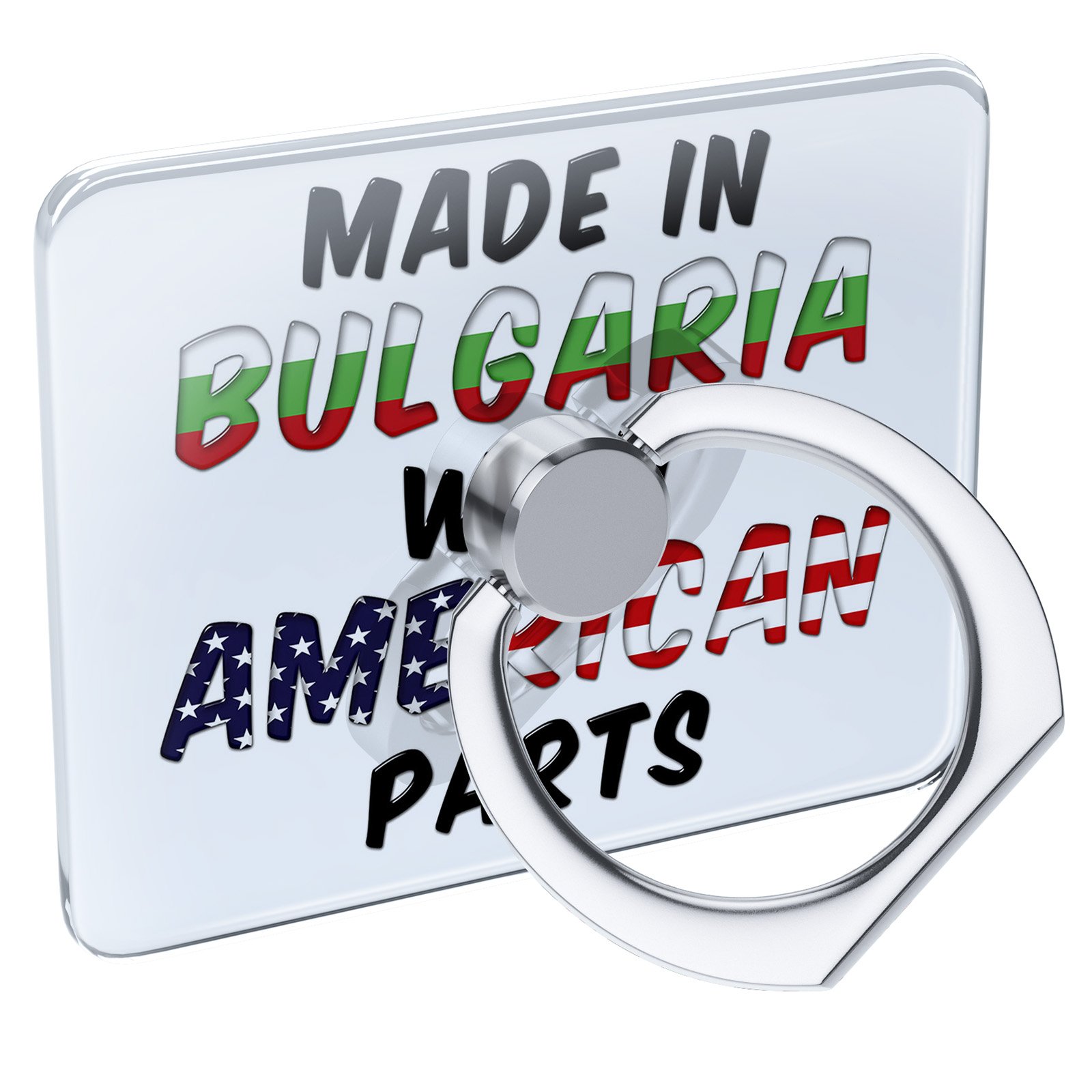Collapsible Grip & Stand Cell Phone Ring Holder - American Parts, Made in Bulgaria - Perfect for Hands-Free Viewing, Selfies, and Secure Grip