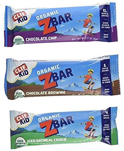 Clif Kid Organic Z Bar Variety Pack - 1.27 oz (36 Count, 4 Pack) - Healthy Snack Bars for Kids - Perfect for School Lunches, After-School Snacks & Outdoor Activities