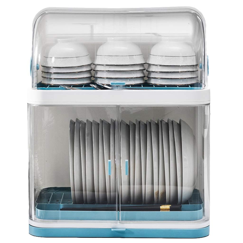 Stainless Steel Dish Drainer with Lid - Kitchen Countertop Drying Rack for Plates, Bowls & Utensils - Space Saving Dishware Storage for Small Kitchens & Apartments