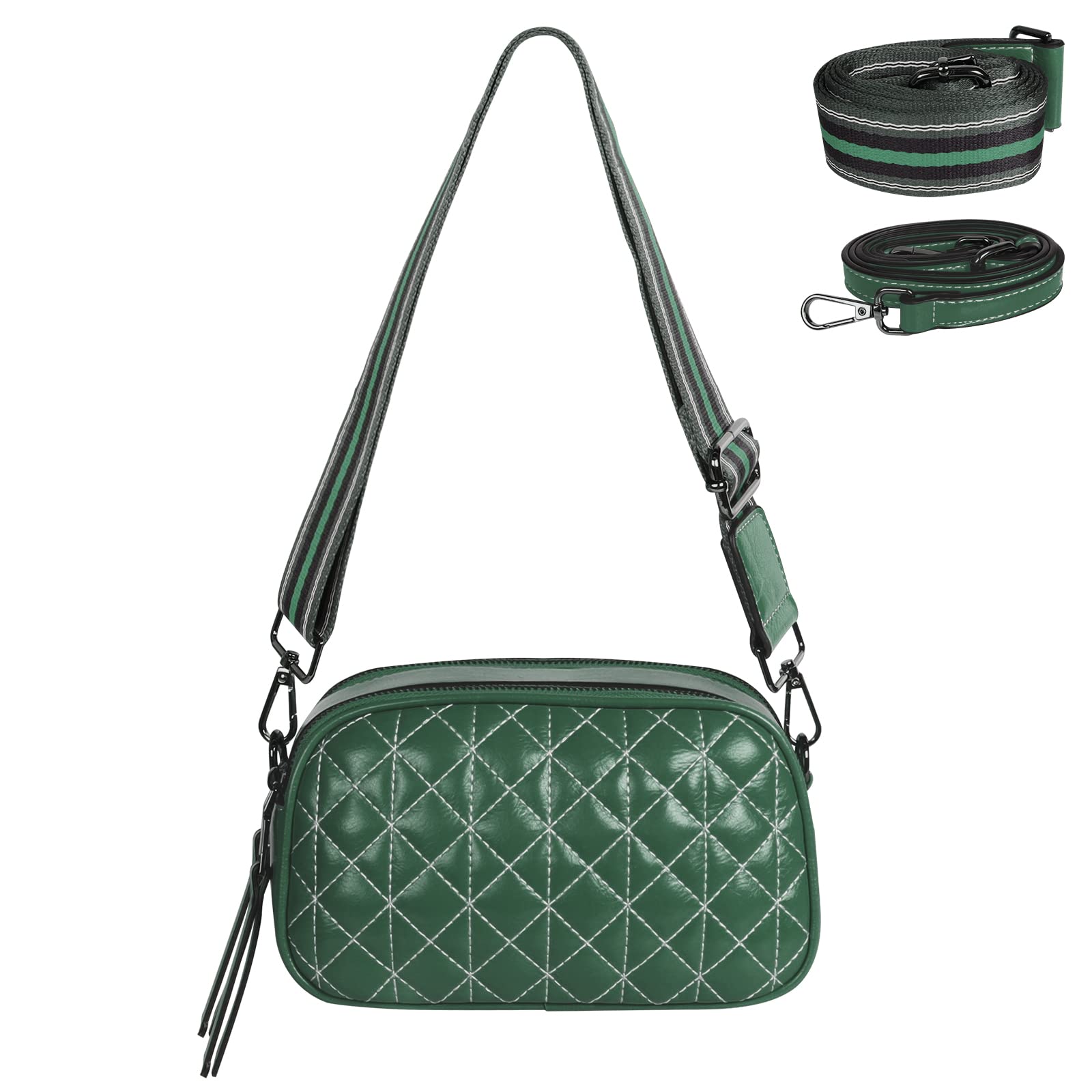 Geestock Quilted Crossbody Bags for Women - Stylish PU Leather Small Shoulder Handbag with Phone & Wallet Pockets - Perfect for Shopping, Travel & Everyday Use