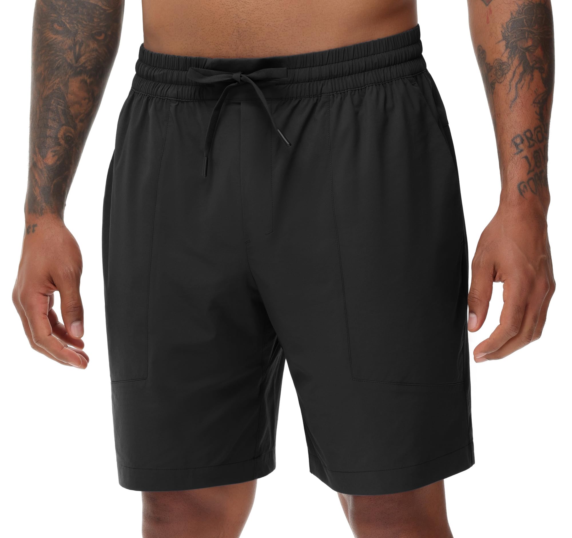THE GYM PEOPLE Men's Running Shorts - Lightweight Quick Dry Workout Shorts with Drawstring & Zipper Pockets for Gym, Jogging & Outdoor Sports