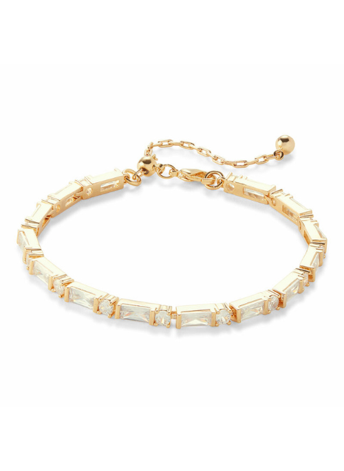 Elegant Gold Crystal Tennis Bracelet for Women - Perfect for Weddings, Parties & Everyday Wear