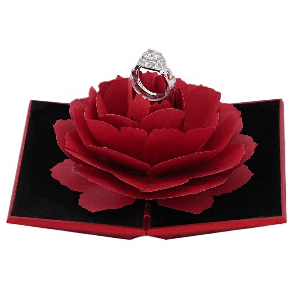 Antique Rose Engraved Jewelry Box - Elegant Ring Organizer Case for Engagement Rings, Wedding Bands & Fine Jewelry Storage | Perfect for Bridal Showers, Anniversary Gifts & Home Decor