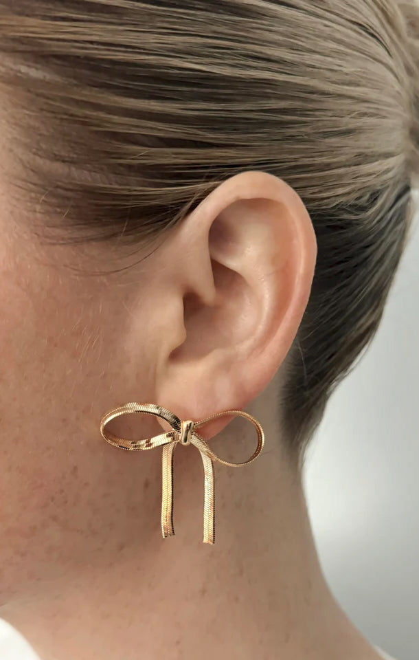 ALV Jewels 14K Gold Bow Stud Earrings for Women - Elegant & Dainty Jewelry Gift for Birthday, Anniversary, or Everyday Wear
