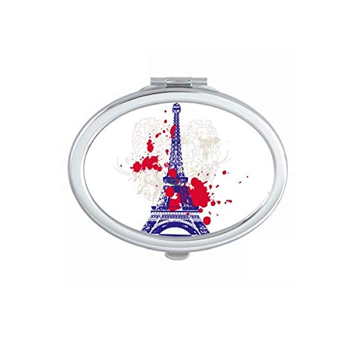 DIYthinker Eiffel Tower Outline France Paris Mirror - Portable Foldable Double-Sided Makeup Mirror for Travel, Home & Vanity Use