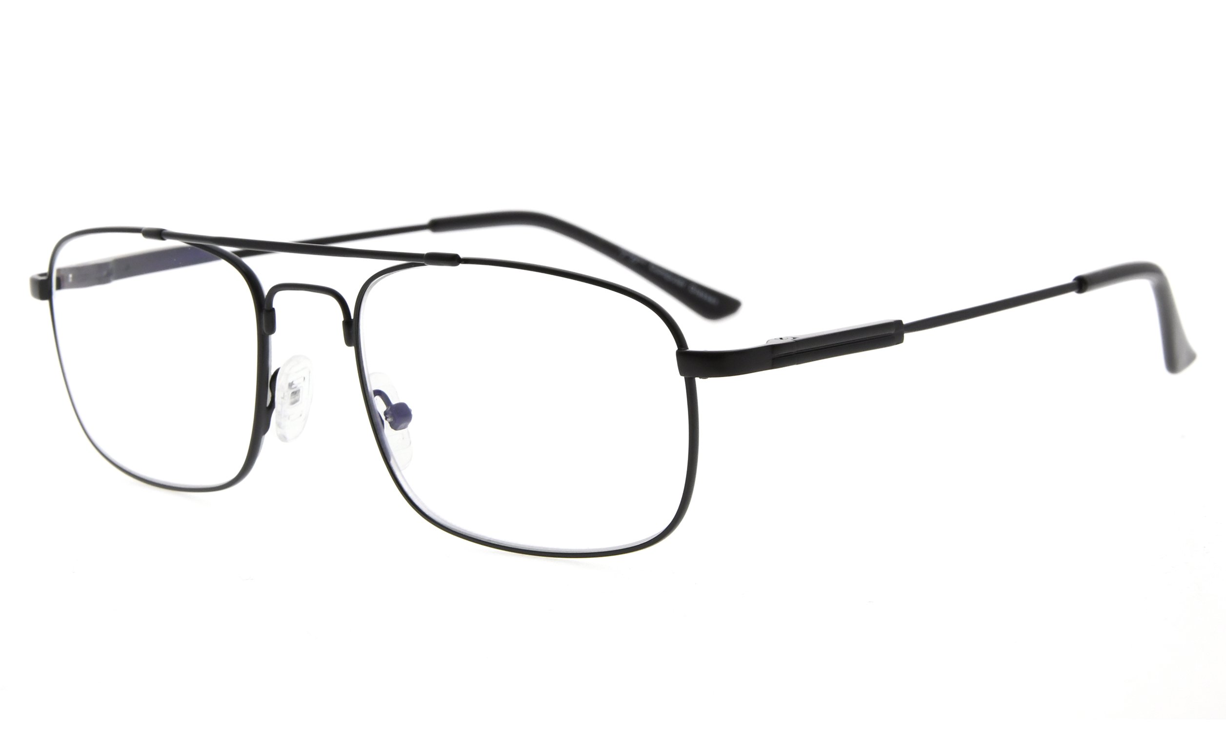 Blue Light Blocking Glasses for Men & Women - Eyekepper Anti Glare Computer Reading Glasses with Memory Frame & Transparent Lens (Black, +0.00) - Reduce Eye Strain for Office Work, Gaming & Screen Time