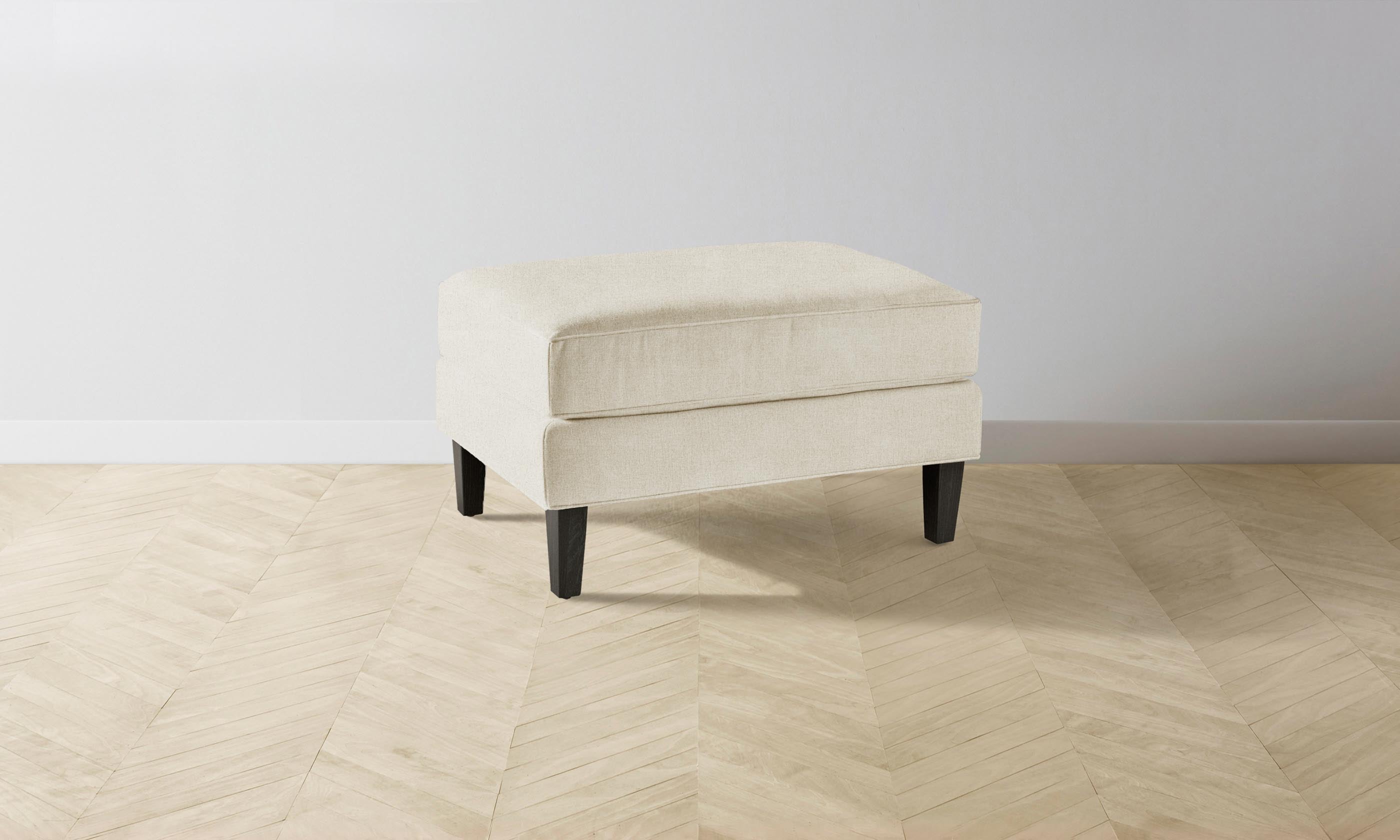 The Crosby Ottoman with Performance Mélange Weave Shell - Modern Living Room Footrest, Accent Chair & Stylish Home Decor for Cozy Spaces