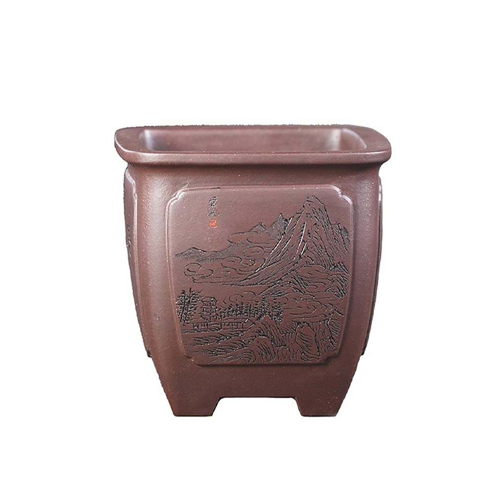 Juudoiie Fine Purple Sand Flower Pot - Indoor Desktop Planter for Green Plants & Flowers - Medium Brown - Perfect for Office, Hotel, Home Decor & Gardening Gifts