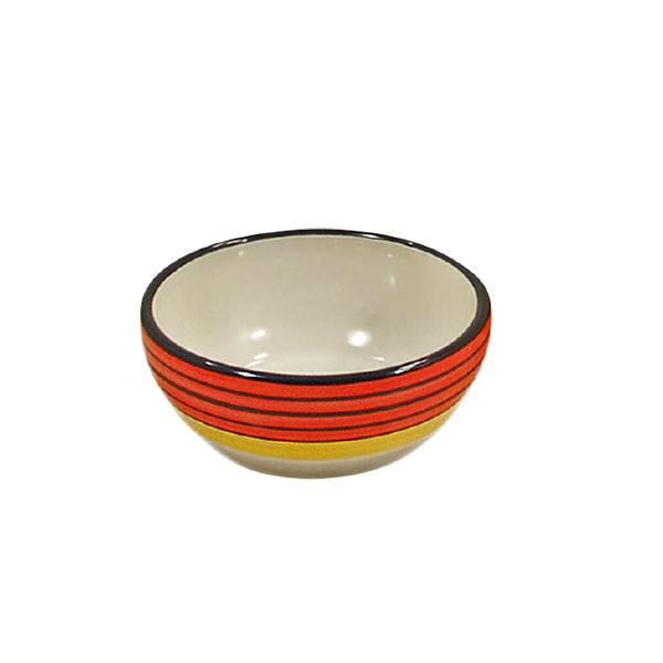 4-Piece Small Bowl Set - Red & Yellow Carousel Design | Durable Ceramic Bowls for Salads, Snacks, Desserts | Perfect for Dining, Entertaining & Kitchen Decor