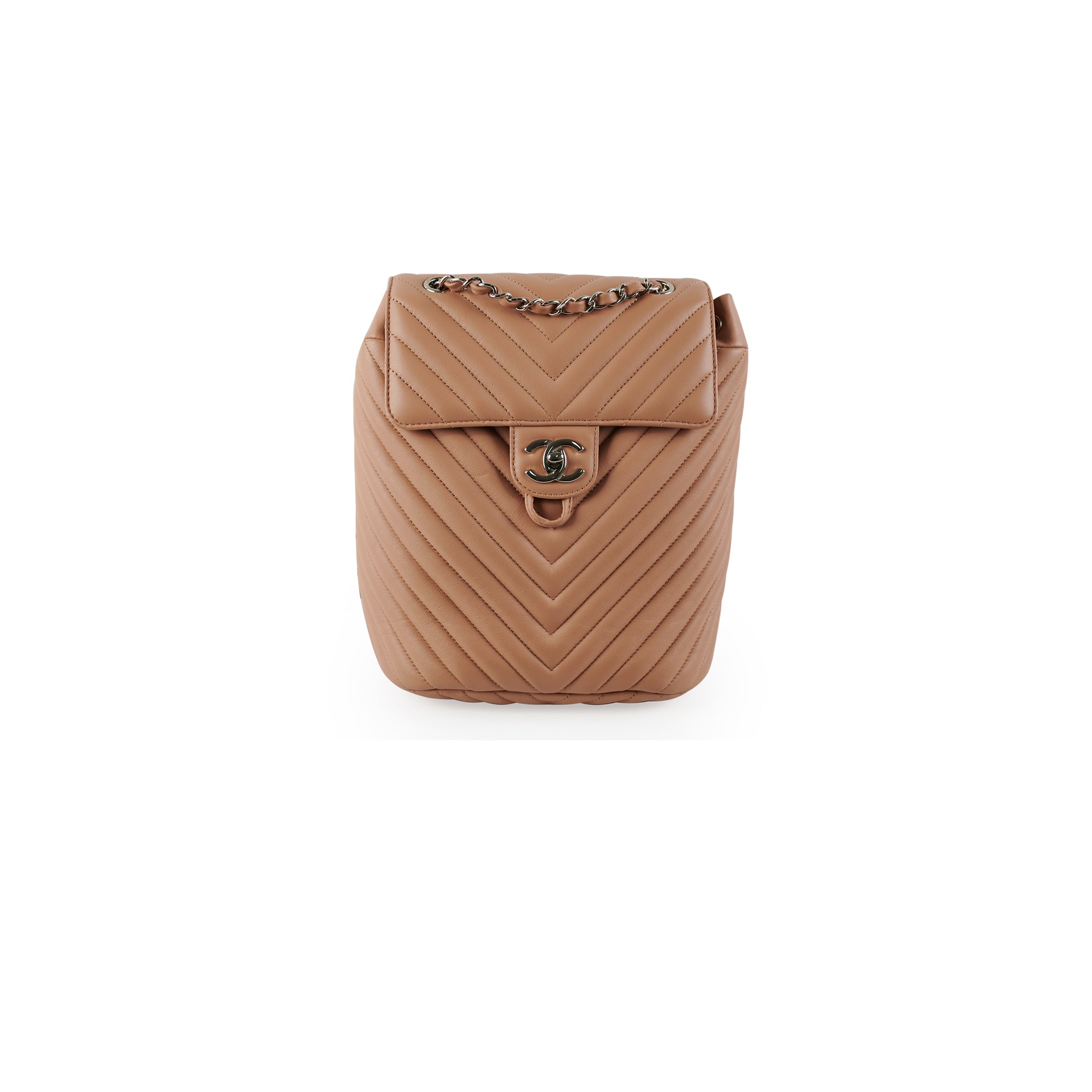 Chanel Calfskin Chevron Small Urban Spirit Backpack in Nude - Luxury Designer Backpack for Women, Perfect for Work, Travel & Everyday Use