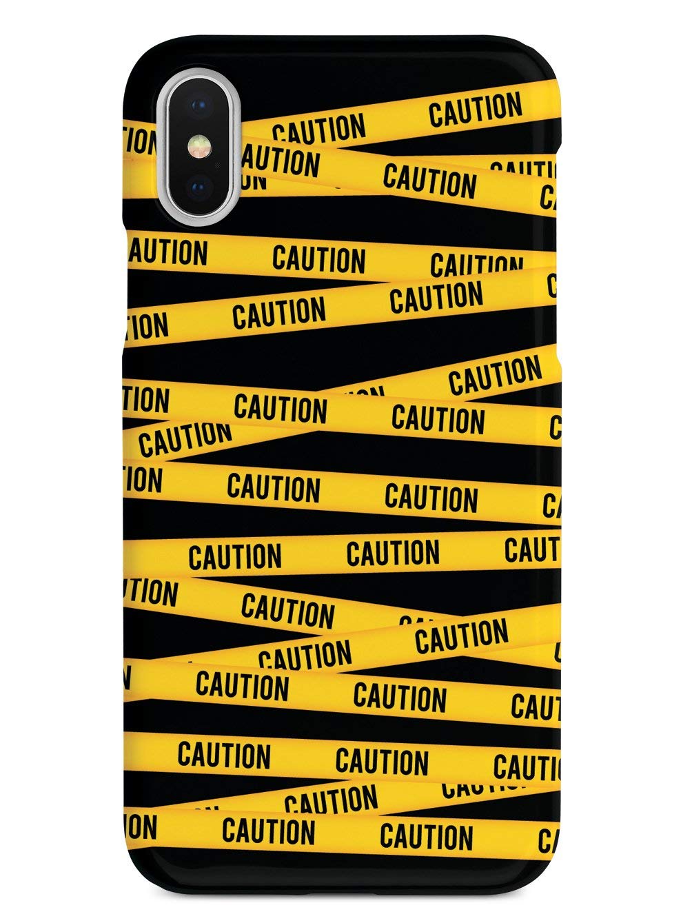 3D Textured Protective Phone Case for Apple iPhone X/Xs - Inspired Cases with Caution Tape Design - Shockproof & Anti-Scratch Cover for Everyday Use, Travel & Outdoor Activities