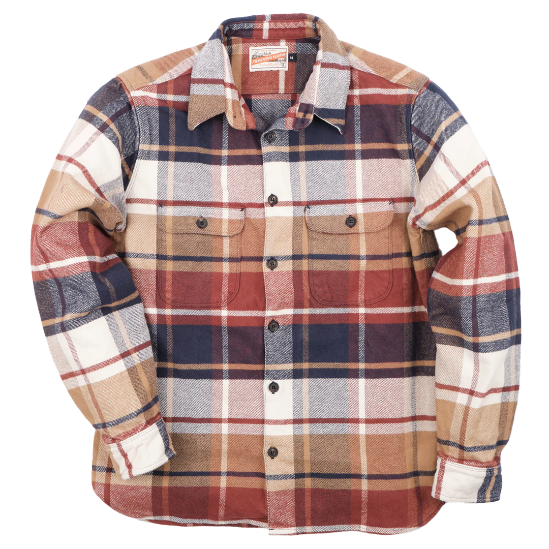 Freenote Benson Gold Plaid Shirt for Men - Stylish Casual Button-Up for Work, Date Night & Outdoor Adventures