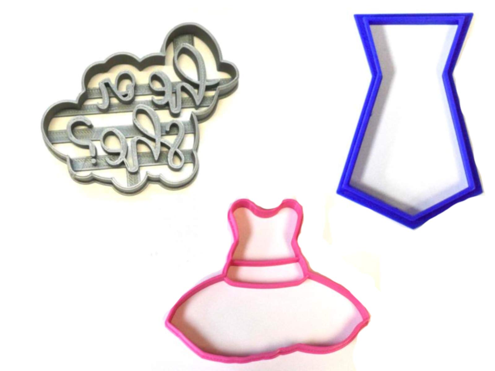 Gender Reveal Baby Shower Cookie Cutters Set of 3 - Ties or Tutus Design - Made in USA PR1208 - Perfect for Baby Showers, Gender Reveal Parties & Baking Decorations