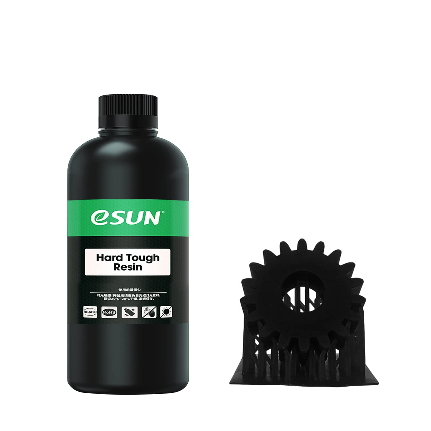 eSUN 405nm LCD 3D Printer Resin - ABS-Like Rapid UV Curing Resin, High Impact & Tough Photopolymer Resin for Photon UV LCD 3D Printers (500g, Black) - Ideal for Miniatures, Jewelry Prototyping & Engineering Models