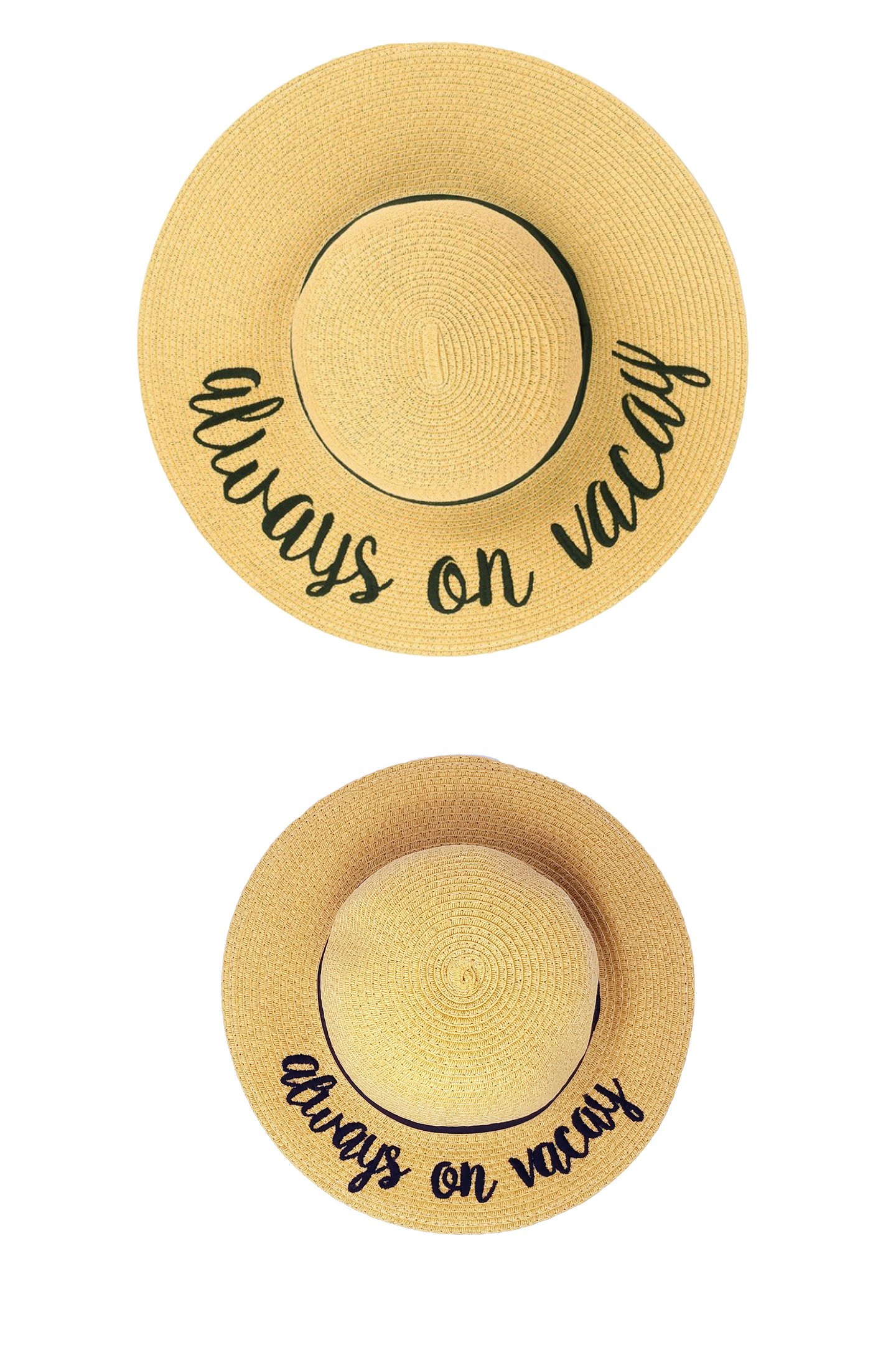 Stylish Embroidered Floppy Sun Hat Set for Women & Girls - Mother Daughter Matching Beach Hats for Summer Vacation, Pool Party, and Outdoor Activities