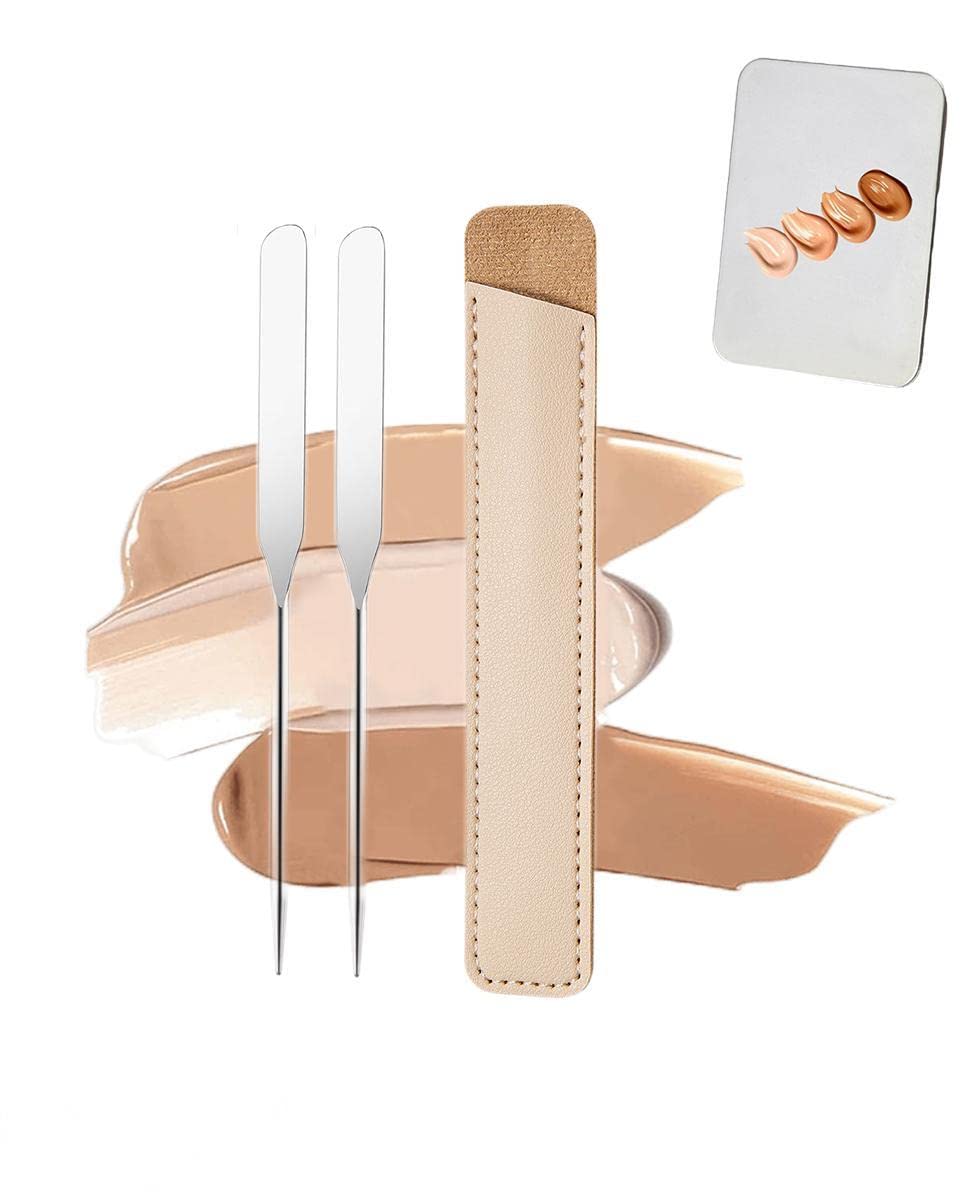 Professional Picasso Makeup Spatula & Sponge Set - Korean Beauty Tools for Flawless Foundation Application (2pcs) | Perfect for Contouring, Blending & Professional Makeup Artistry