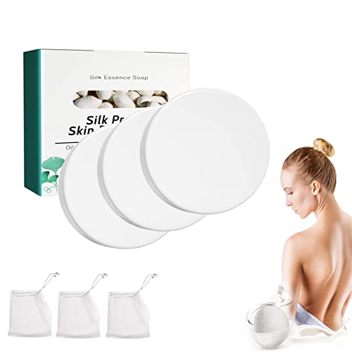 SkinFerm Collagen & Goat Milk Whitening Soap with Silk Protein - 3 Pack for Acne Treatment, Skin Repair & Moisturizing | Gentle Cleansing for Face & Body | Perfect for Daily Skincare & Sensitive Skin Care Routine