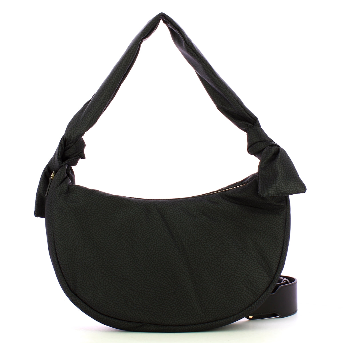 Borbonese Hobo Lover Medium Handbag in Dark Black | 933494I15 | Perfect for Work, Travel & Everyday Use