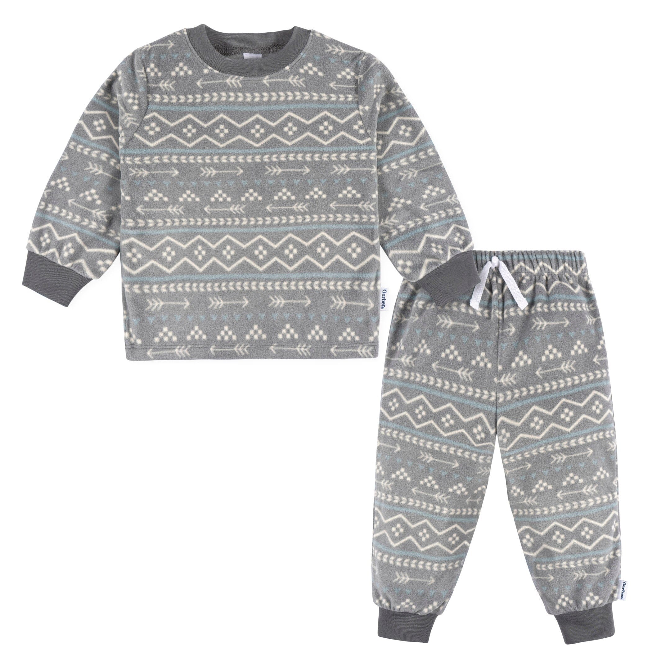 2 Piece Infant & Toddler Boys Fair Isle Fleece Pajamas Set - Warm Winter Sleepwear for Baby Boys - Perfect for Bedtime & Holiday Photos