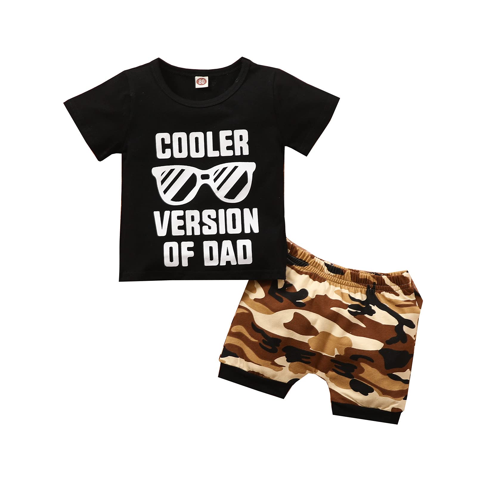 Newborn Baby Boy Outfit - Camo Shorts & Letter Print Top 2PCS Set for 4T | Playtime & Photo Shoots