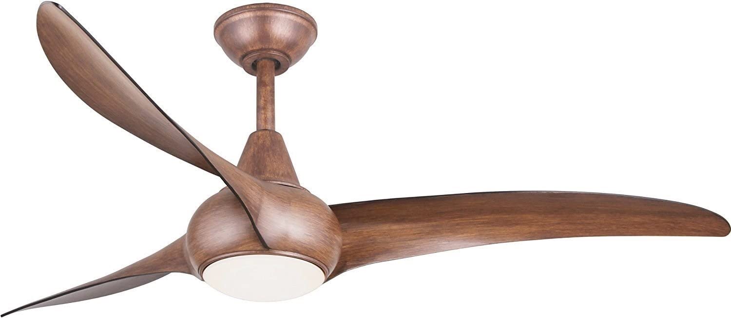 Minka Aire F844-DK 52 Inch Ceiling Fan with LED Light Kit - Distressed Koa Finish - Energy Efficient Indoor/Outdoor Cooling for Living Room, Bedroom, or Patio