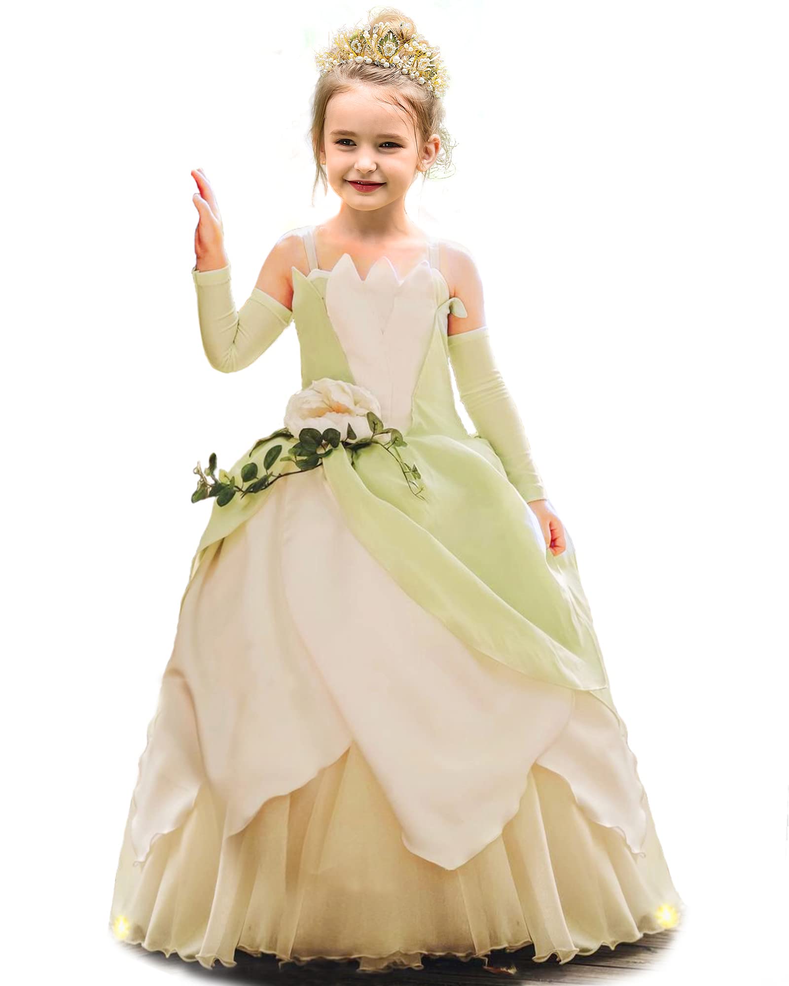 ToLaFio Girls Princess Costume - Elegant Ball Gown Dress for Birthday Party, Halloween, Role Play & Dress Up | Perfect for Fairy Tale Themed Events, Tea Parties & Princess Pageants