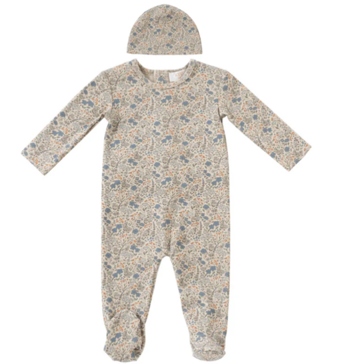 KIPP Floral Stretchie with Hat Set for Babies 3M-18M | Soft Stretchy Headband & Matching Hat | Newborn Photoshoot, Baby Shower Gift, Everyday Outfit Accessory