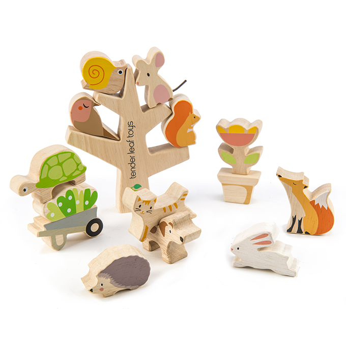 Stacking Garden Friends Game - Fun Wooden Stacking Toy for Kids, Educational Montessori Learning Activity - Perfect for Indoor Play, Preschool & Toddler Development