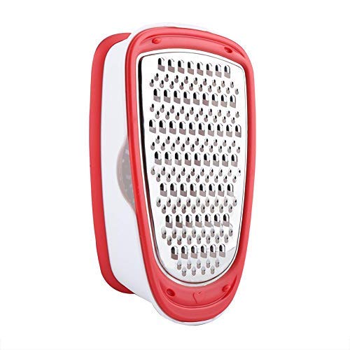 Premium Stainless Steel Grater with Anti-Slip Handle - Rust-Resistant Kitchen Tool for Slicing Vegetables & Cheese - Perfect for Cooking, Meal Prep & Salad Making (Red)