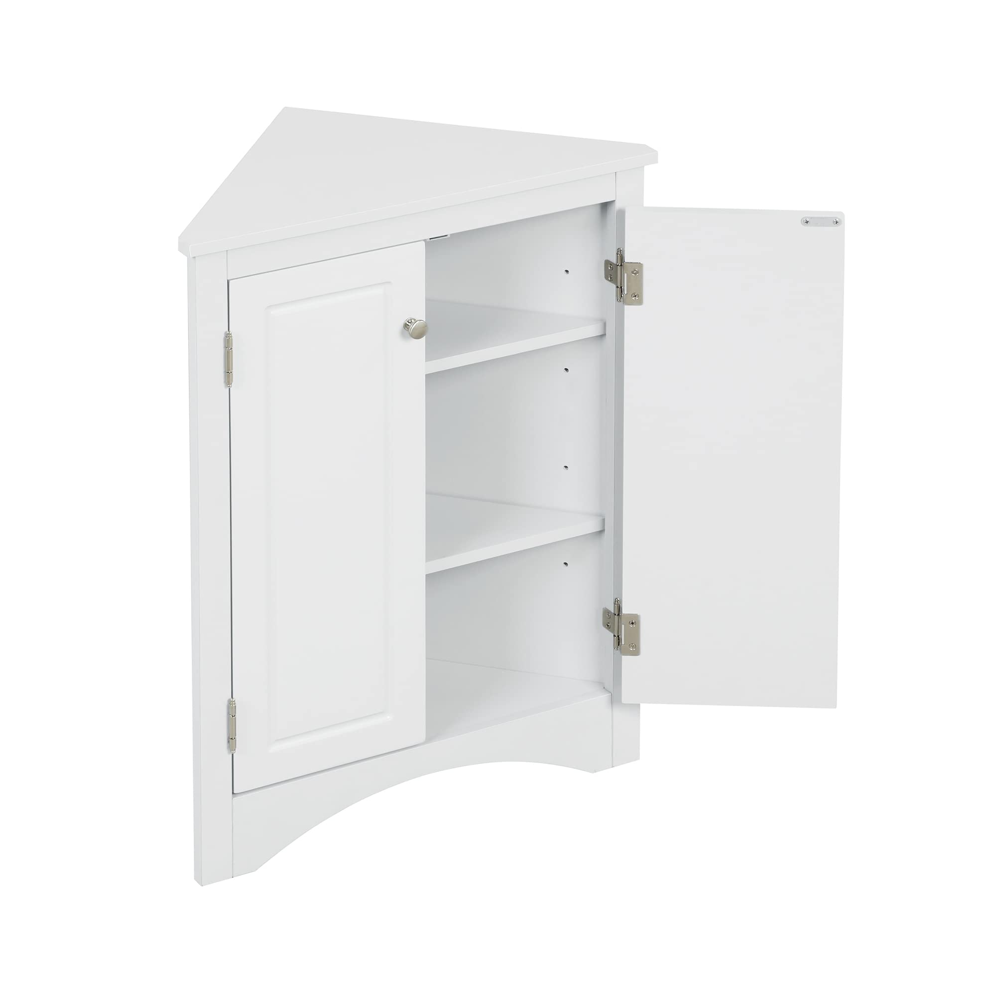 ELESS HOME Freestanding Bathroom Corner Storage Cabinet with 2 Doors & Adjustable Shelves - Waterproof Organizer for Bathroom, Living Room, Kitchen & Bedroom - Perfect for Small Space Organization & Home Decor