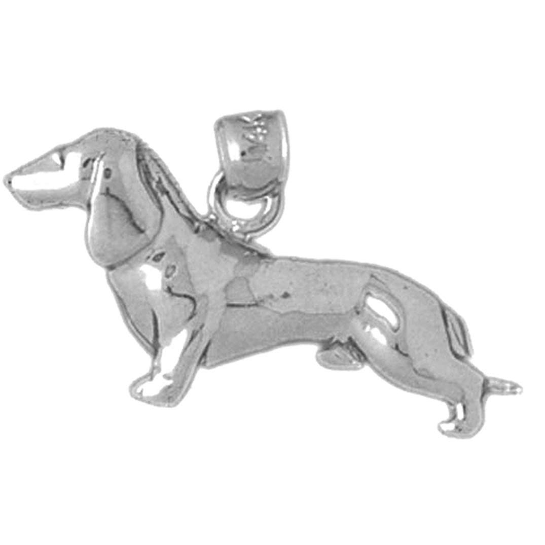 Sterling Silver 925 Dachshund Dog Pendant Necklace - 17mm Handmade Jewelry for Women, Gift for Dog Lovers, Perfect for Valentine's Day & Anniversary
