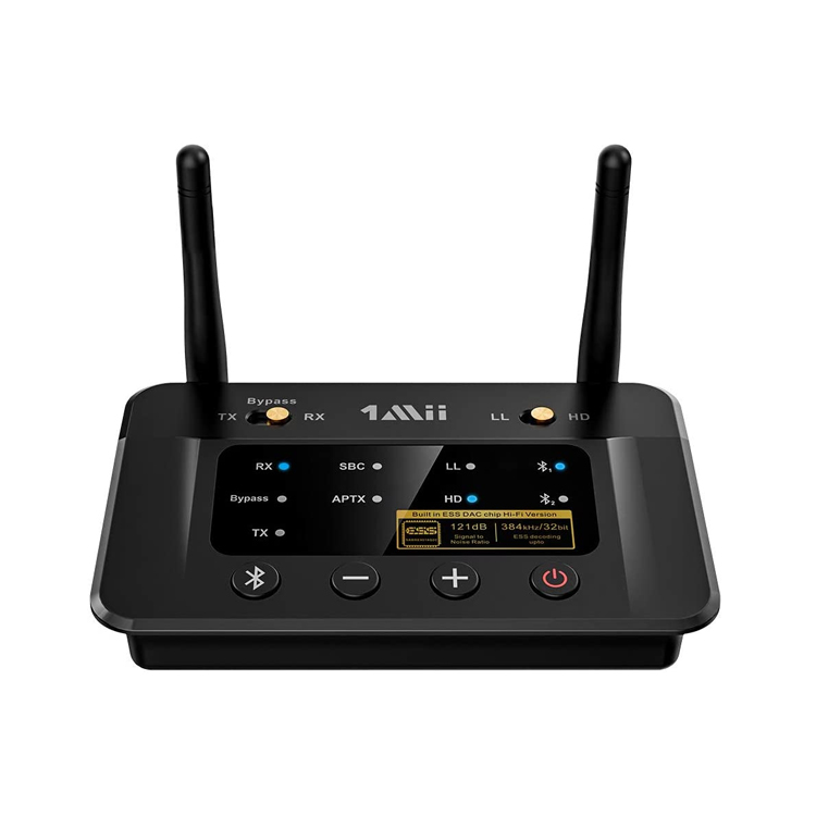 1Mii B03 Pro Bluetooth 5.0 Transmitter & Receiver with ESS DAC, AptX HD, Optical Audio - Wireless Audio Adapter for TV, PC, Home Theater & Gaming Systems
