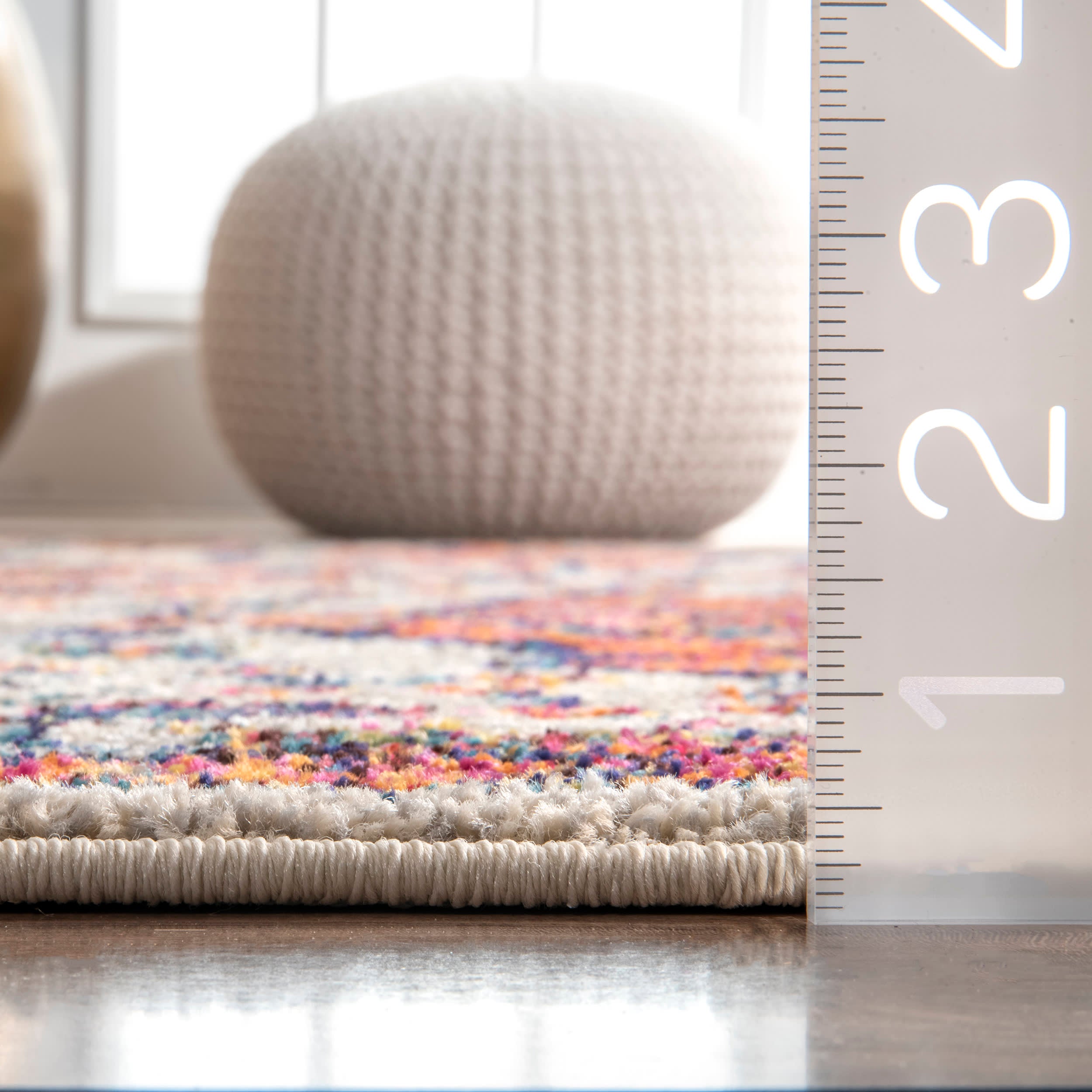 Luxury Orange Diamond Drops Area Rug - Soft Plush Shag Carpet for Living Room, Bedroom & Nursery - Modern Boho Home Decor