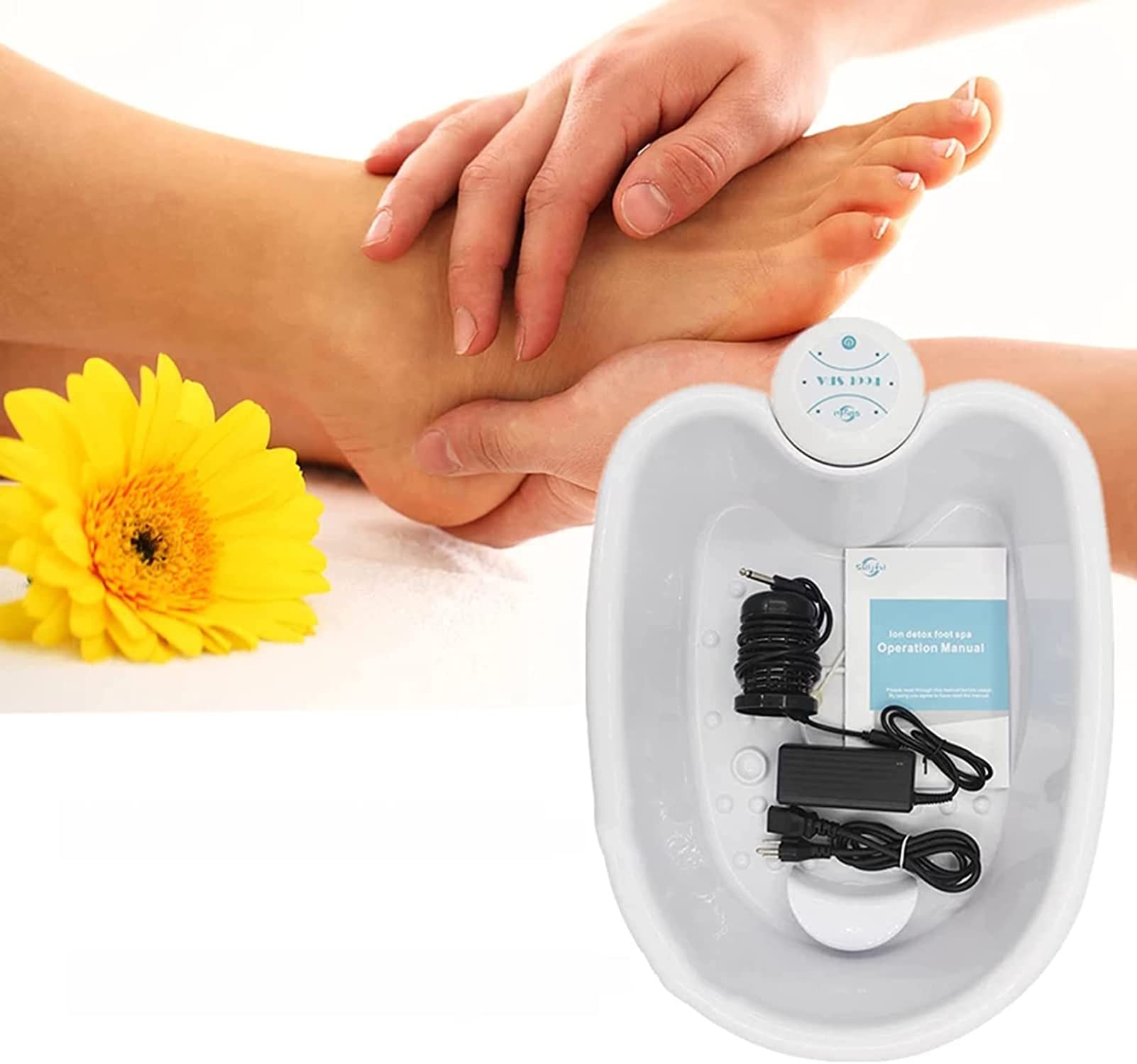RSGK Electric Ionic Foot Spa Detox Machine - Foot Massager & Cleansing Tool for Relaxation & Wellness | Perfect for Home Spa, Stress Relief & Detoxification (Foot Tub Not Included)