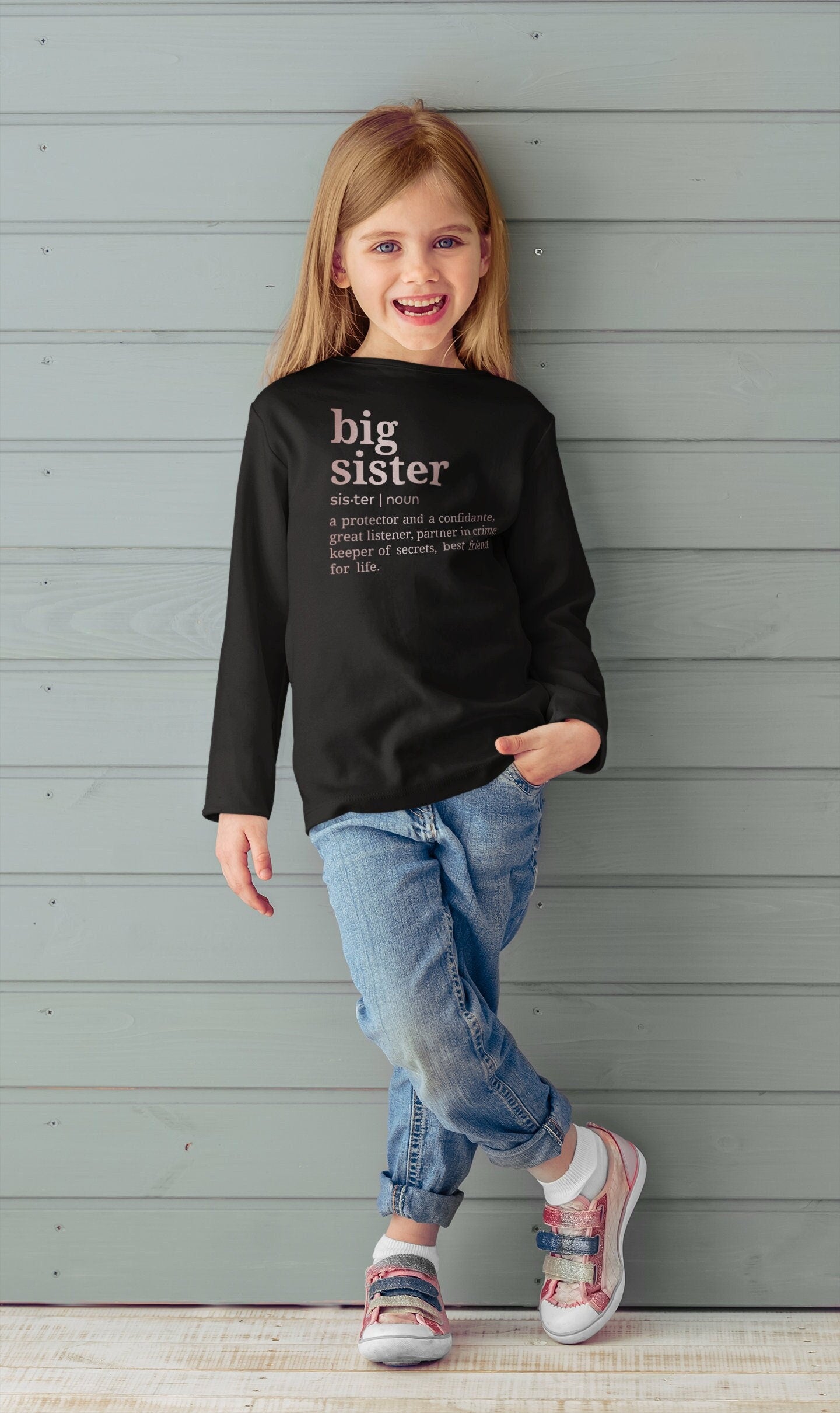 Big Sister T-Shirt - Comfortable Cotton Sister Tee for Women & Girls - Perfect for Family Events, Sibling Gifts & Casual Wear